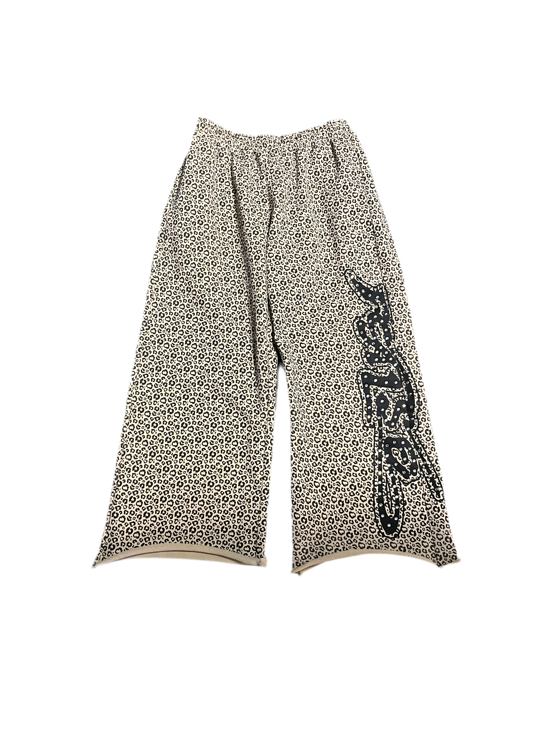 False Rhinestone Cheetah print sweats