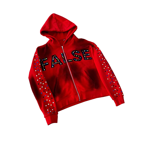 False Memories Red and Blue False Gem stone zip up
